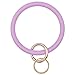Mwfus Bangle Key Ring Chain Bracelet, Round Silicone Wristlet Keychain Holder for Women Girls (C10-Pink Purple)