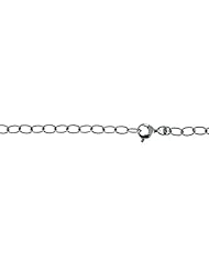 14KT White Solid Oval 6.5mm Necklaces Length = 18