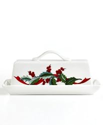 Martha Stewart Collection Dinnerware, Holiday Garden Covered Butter Dish