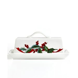 Martha Stewart Collection Dinnerware Holiday Garden Covered Butter Dish