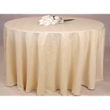 120 Inch Round Branch Pattern Tablecloth Ivory by 