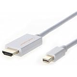 Cablecreation Mini DisplayPort (Thunderbolt Port Compatible) to HDMI AV HDTV Adapter for Mac Book, Imac and More, DP v1.2 Support 4Kx2K 6ft/1.8M in White