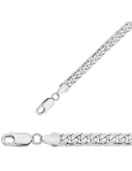 8.5" 14K White Gold 5.8mm (2/9") Polished Diamond Cut Miami Cuban Link Chain w/ Lobster Clasp