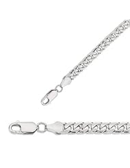 24" 14K White Gold 5.8mm (2/9") Polished Diamond Cut Miami Cuban Link Chain w/ Lobster Clasp