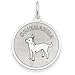 chihuahua21  - 14kt White Gold Polished Engraveable Chihuahua Dis