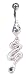Blue Crystal Big Snake Serpant Steel Belly Ring Barbell