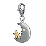 Hot Diamonds Moon and Star Charm, Sterling Silver