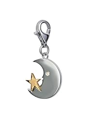 Hot Diamonds Moon and Star Charm, Sterling Silver