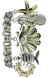 Betsey Johnson Women’s BJ4160 Aqua Doll Collection Chain Bracelet Watch