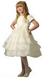 New Multiple Tiered Organza Flower Girl Pageant Dress ( White Ivory Pink) 2 to 12 Girls