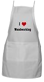 I Love/Heart Woodworking Full Length Apron with Pockets