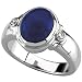 14K White Gold Lapis Lazuli and Diamond Ring