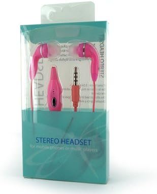 Pink HandsFree EarPhone HeadPhones HeadSet With Mic. For LG G2