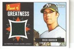 2005 Bowman Heritage Pieces of Greatness Relics #RH Rich Harden - Oakland Athletics (Piece of Authentic Game Used Jersey) (Baseball Cards)