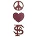 Florida State Seminoles Cdi Peace Love Fs Decal