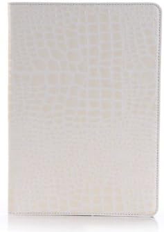 HELPYOU White iPad Air New Luxurious Crocodile Grain Design Folio Leather Cover Stand Protective Case for Apple Ipad 5/iPad Air