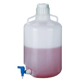 Thermo Scientific Nalgene low-density polyethylene carboy with spigot and shoulder handles, 20 L