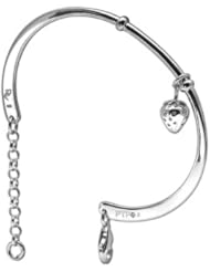 Platinum Plated 925 Sterling Silver Strawberry Charm Bangle