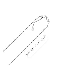1.1mm 14K White Gold Adjustable Box Chain