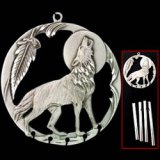 Small Pewter Wind Chime - Wolf