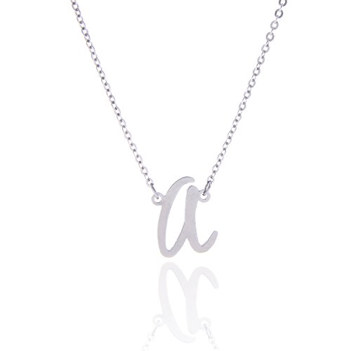 Huan Xun Script Initial Necklaces Personalized Jewelry Silver Color Letter From A-z
