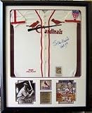 Stan Musial Photo Collage and Autographed St. Louis Cardinals Cooperstown Collection Jersey in a Deluxe Frame