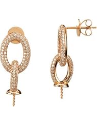 Pair 1 1/5 CT TW 14K Rose Gold Diamond Semi Mount Earrings