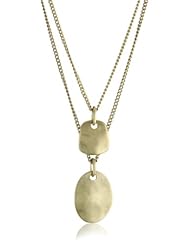 Kenneth Cole New York Gold Hammered Metal Two Row Necklace