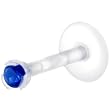 Bio-Flex 2mm Blue Gem Push-In Labret Monroe Tragus
