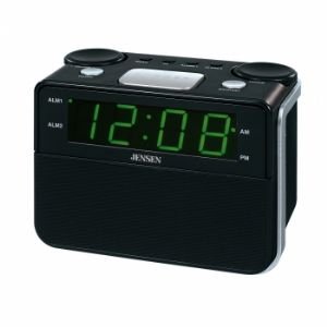 alarm clock dual alarm auto set-Jensen JCR-255 AM/FM Dual Alarm Auto Time Set Clock Radio Images