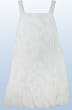 Palm Trees Double Ruffle Bottom Hawaiian Aloha Drawstring Tie Back Sun Dress in Wedding White - Small and Young Girl Size