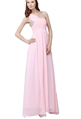 Corset Empire   Waistline Floor Length One Shoulder Crystal Evening Dress 