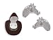 Western Crystal HORSE HEAD EARRINGS in Brown Cowboy Hat Gift Box