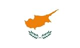 Cyprus Flag Clear Acrylic Keyring 2.75 inches x 2 inches