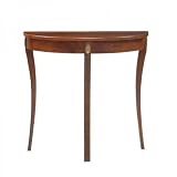 Entryway Console Sofa Table Half Moon Design with Saber Legs Cherry Finish