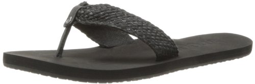 Reef Women's Mallory Scrunch Flip Flop,Black/Metallic,7 M US