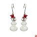 Sterling Silver Cubic Zirconia Snowman Earrings by Cheline