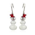 Sterling Silver Cubic Zirconia Snowman Earrings by Cheline