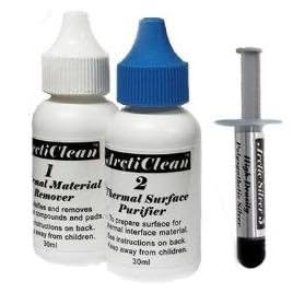 ArctiClean 60ml Kit (includes 30ml ArctiClean 1 and 30ml ArctiClean 2) and 3.5grams Arctic Silver 5 Thermal Compound