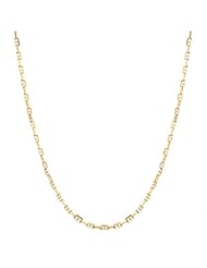 14k Italian Yellow Gold 1.50mm Mariner Link Chain Necklace, 18"