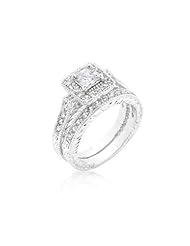 Art Deco Princess Cut Bridal Set Ring