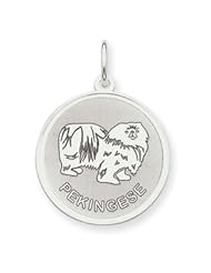 Sterling Silver Pekingese Disc Charm QC2696"