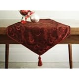 Classic Red Table Runner 90' - Embroidered Taffeta