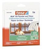 Tesa 05463-00120-00  Tesamoll Classic E-Profil Gummidichtung wei&szlig;, L&auml;nge 6 m, Breite 9 mm