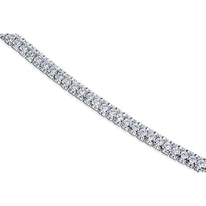 Bold and Beautiful Round Cut White CZ Gemstone Tennis Bracelet in Sterling... by 
