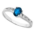 14K White Gold Sapphire and Diamond Ring