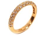 Pave Set Half Circle Diamond Wedding Band or Stacking Ring, 14k Yellow Gold, Ring Size 6.25 (T.w 0.75)