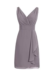 V-neck Chiffon Short Evening Dress/Homecoming Dress/Bridesmaid Dress/Wedding Party Dress 