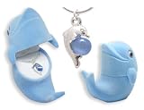 DOLPHIN Crystal Necklace in Blue Dolphin Gift Box