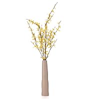 Artificial Forsythia in Tall Ceramic Vase